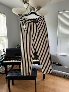 Polo by Ralph Lauren Black & White Vertical Stripe Women's Pants